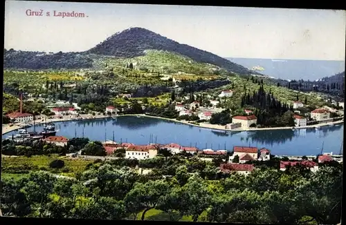 Ak Gruž Gravosa Dubrovnik Kroatien, Lapadom, Blick auf den Ort, Photochromie Purger 12561