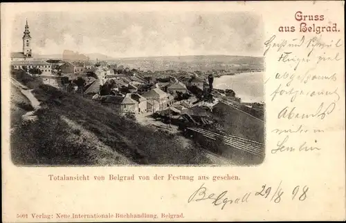 Ak Beograd Belgrad Serbien, Gesamtansicht, Blick von der Festung