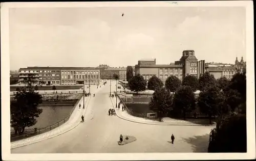 Ak Hradec Králové Königgrätz Stadt, Partie am Museum
