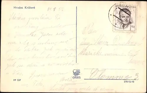 Ak Hradec Králové Königgrätz Stadt, Partie am Museum