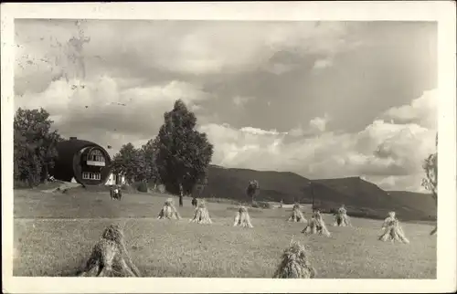 Ak Lázně Libverda Bad Liebwerda Region Reichenberg, Horska chata Obri sud