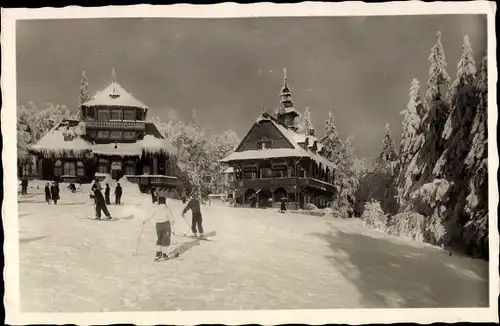 Ak Rožnov pod Radhoštěm Rosenau unter Radhost Region Zlin, Radhošť im Winter