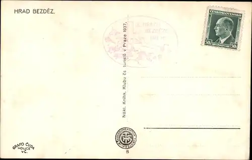 Ak Bezděz Schloßbösig Region Reichenberg, Ruine Bösig