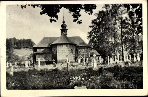 Ak Sedmihorky Nova Ves Wartenberg Karlovice Karlowitz Region Reichenberg, Kirche