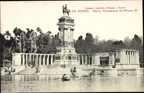 Ak Madrid Spanien, Retiro Monumento de Alfonso XII