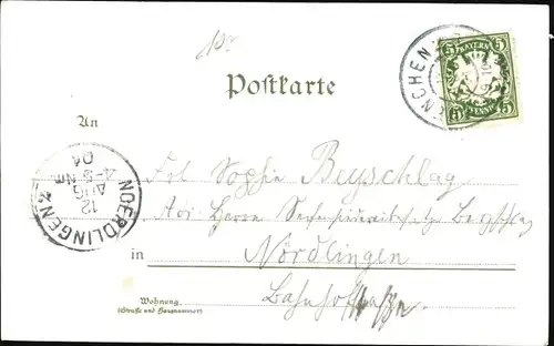 Litho München, Marienplatz, Rathaus