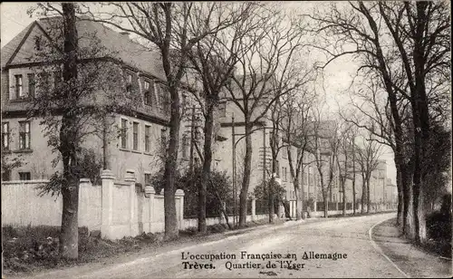 Ak Trier in Rheinland Pfalz, Straßenpartie mit Kaserne de 1 Yser