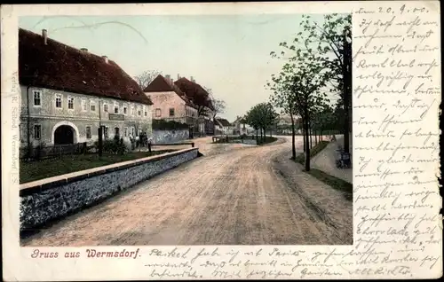 Ak Wermsdorf in Sachsen, Straßenpartie