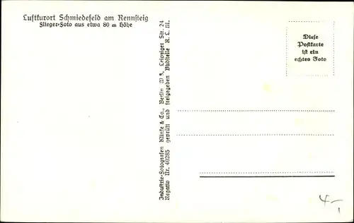 Ak Schmiedefeld am Rennsteig Suhl Thüringen, Luftaufnhame