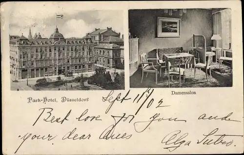 Ak Düsseldorf am Rhein, Parkhotel, Damensalon