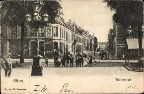 Ak Tilburg Nordbrabant Niederlande, Stationstraat