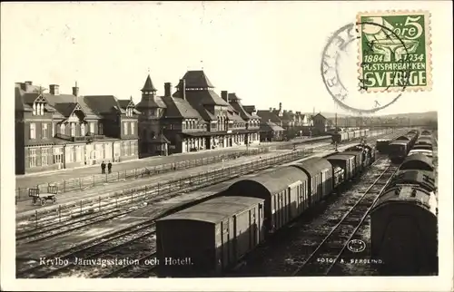 Ak Krylbo Schweden, Järnvägsstation och Hotell