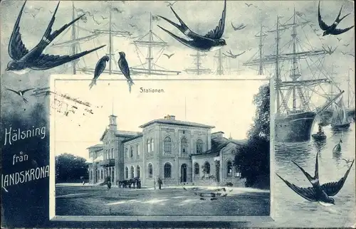 Passepartout Ak Landskrona Schweden, Stationen