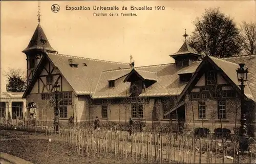 Ak Bruxelles Brüssel, Exposition 1910, Pavillon de la Fermiere