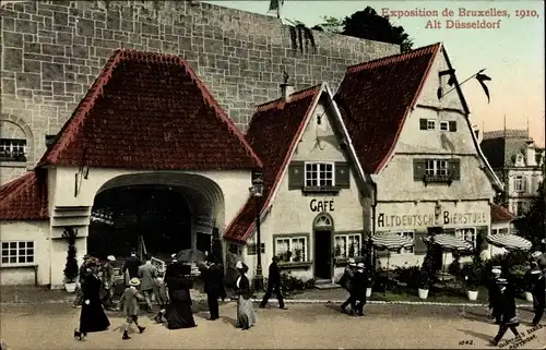 Ak Bruxelles Brüssel, Exposition 1910, Alt Düsseldorf, Café