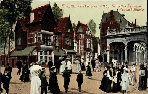 Ak Bruxelles Brüssel, Exposition 1910, Bruxelles Kermesse, Vue de l'Entrée
