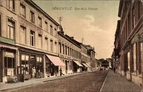 Ak Péruwelz Wallonien Hennegau, Rue de la Station