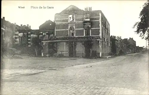 Ak Visé Wallonien Lüttich, Place de la Gare