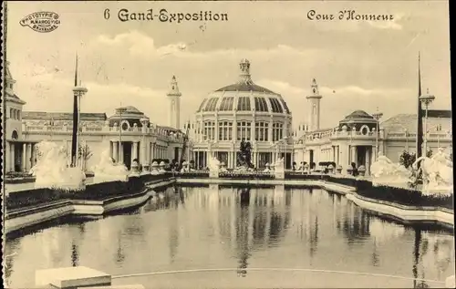Ak Gand Gent Ostflandern, Exposition Internationale 1913, Cour d'Honneur