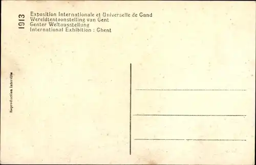 Ak Gand Gent Ostflandern, Exposition Internationale 1913, Haupteingang