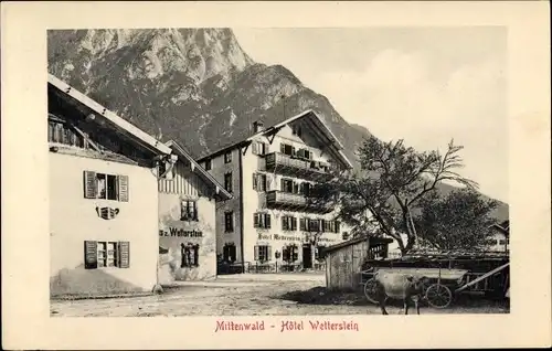 Ak Mittenwald in Oberbayern, Hotel Wetterstein