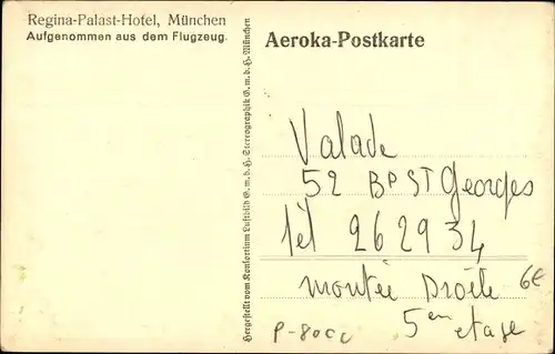 Ak München, Regina-Palast-Hotel, Luftbild