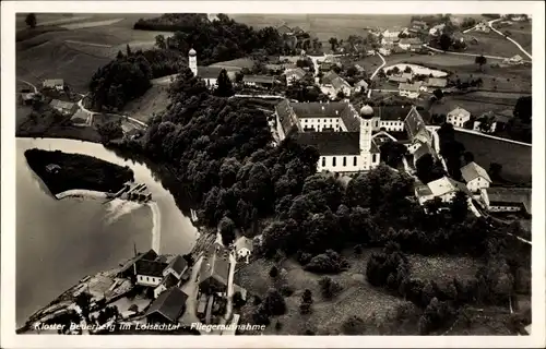 Ak Beuerberg Eurasburg in Oberbayern, Kloster Beuerberg, Luftaufnahme