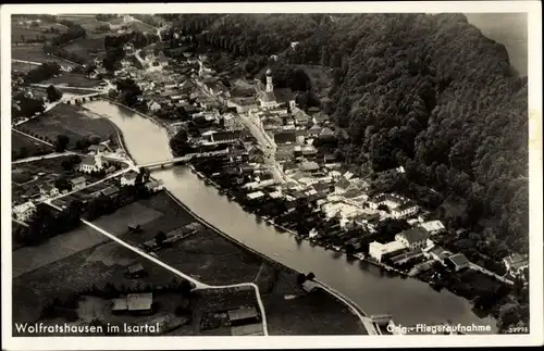 Ak Wolfratshausen in Oberbayern, Luftaufnahme