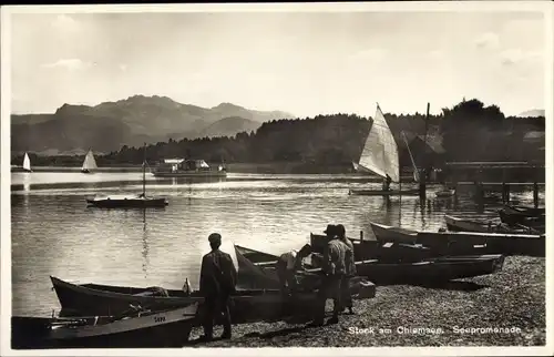 Ak Stock Prien am Chiemsee Oberbayern, Seepromenade