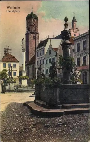Ak Weilheim Oberbayern, Hauptplatz