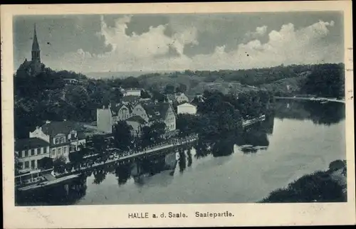 Ak Halle an der Saale, Saalepartie