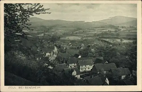 Ak Zell Bensheim an der Bergstraße Hessen, Totalansicht