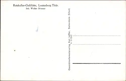 Ak Leutenberg in Thüringen, Totalansicht, Ratskeller