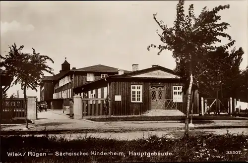 Ak Wiek auf der Insel Rügen, sächsisches Kinderheim, Hauptgebäude