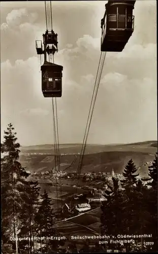 Ak Oberwiesenthal im Erzgebirge, Seilschwebebahn zum Fichtelberg