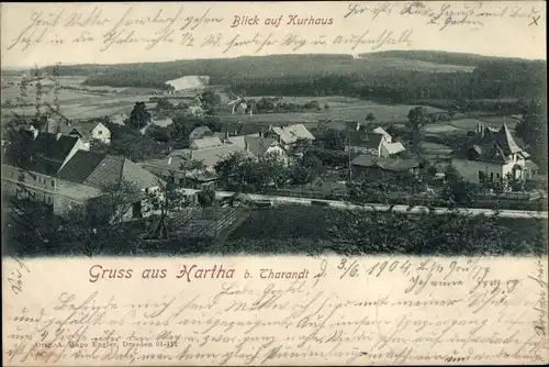 Ak Hartha Hintergersdorf Tharandt im Erzgebirge, Blick auf Kurhaus