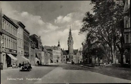 Ak Dahme in der Mark, Hauptstraße, Auto, Rathaus, Geschäfte