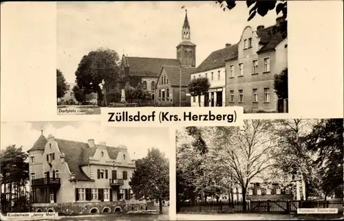 Ak Züllsdorf Herzberg Brandenburg, Dorfplatz, Kinderheim Jenny Marx, Försterei Kleinesee