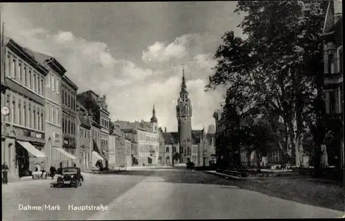 Ak Dahme in der Mark, Hauptstraße, Auto, Rathaus, Geschäfte