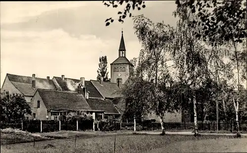 Ak Jessen an der Elster, Teilansicht, Kirchturm