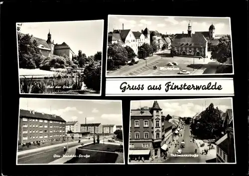 Ak Finsterwalde in der Niederlausitz, Rat der Stadt, Thälmannstraße, Otto-Thälmann-Straße