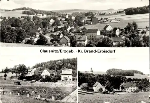 Ak Clausnitz Rechenberg Bienenmühle im Erzgebirge, Panorama, Freibad