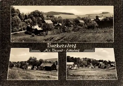 Ak Burkersdorf Frauenstein im Erzgebirge, Panorama, Teilansichten