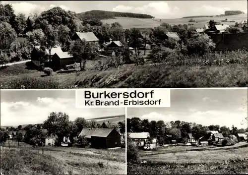 Ak Burkersdorf Frauenstein im Erzgebirge, Panorama, Teilansichten