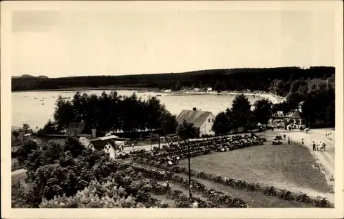 Ak Neustädtel Schneeberg im Erzgebirge, Bergsee Filzteich, Strandbad