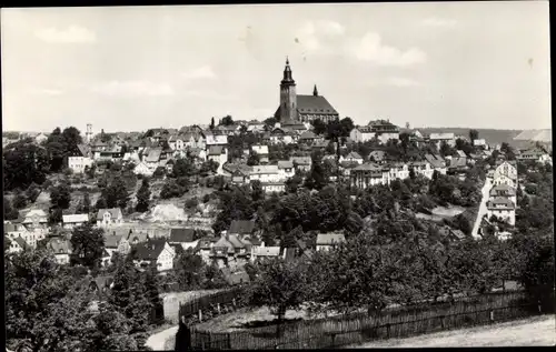 Ak Schneeberg im Erzgebirge, Panorama mit Kirche