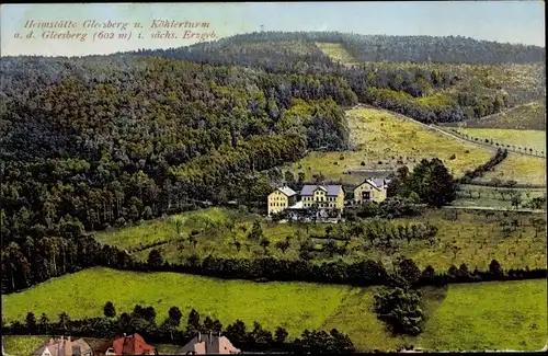 Ak Schneeberg im Erzgebirge, Gleesberg, Heimstätte Gleesberg, Köhlerturm