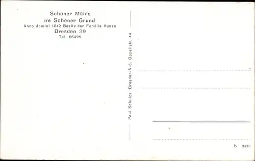 Ak Dresden Gompitz Ockerwitz, Zschonergrund, Zschoner Mühle