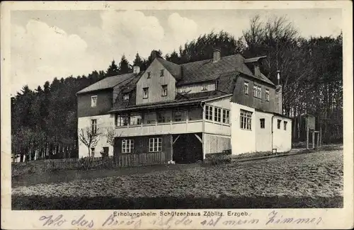 Ak Zöblitz Marienberg im Erzgebirge, Erholungsheim Schützenhaus Zöblitz, Außenansicht