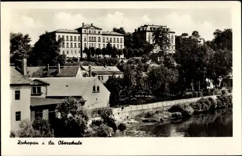 Ak Zschopau im Erzgebirge Sachsen, Oberschule